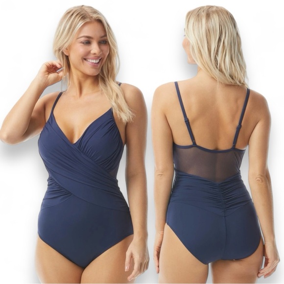 Contours by Coco Reef Sterling V-Neck Bra Sized Underwire Black One-Piece - Picture 11 of 11